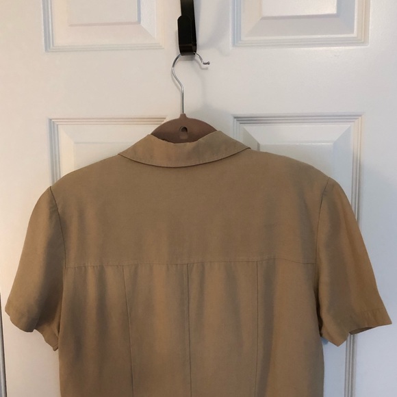 Vintage 1990s Safari Style Dress in Taupe Talbots Size 12 Excellent Condition - Picture 3 of 6